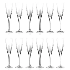 Viadurini Kitchen Italienisches Kristallgeschirr-Flötengläser aus farbigem oder transparentem Öko-Kristall 12 Stück - Amalgam