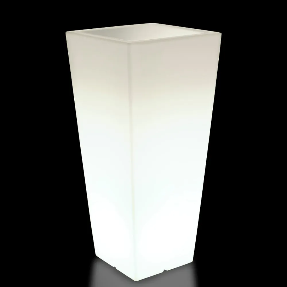 Viadurini in the Garden Lichtmöbel-Fluofarbene quadratische Gartenvase mit Licht Made in Italy - Avanas