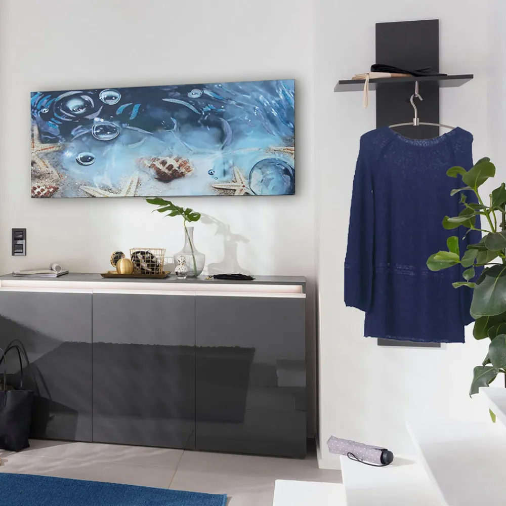 Viadurini Living Wandgarderobe-Flurgarderobe aus glänzendem Holz in Weiß oder Anthrazit - Emanuelito