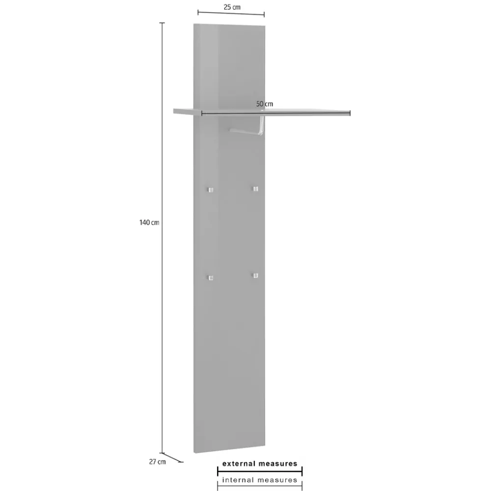 Viadurini Living Wandgarderobe-Flurgarderobe aus glänzendem Holz in Weiß oder Anthrazit - Emanuelito