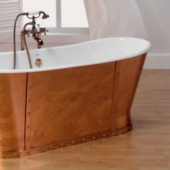 Viadurini Bathroom Freistehende Badewannen-Freestanding Badewanne aus Kupfer in modernem Design Henry