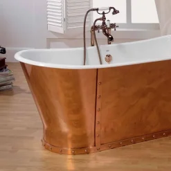 Viadurini Bathroom Freistehende Badewannen-Freestanding Badewanne aus Kupfer in modernem Design Henry