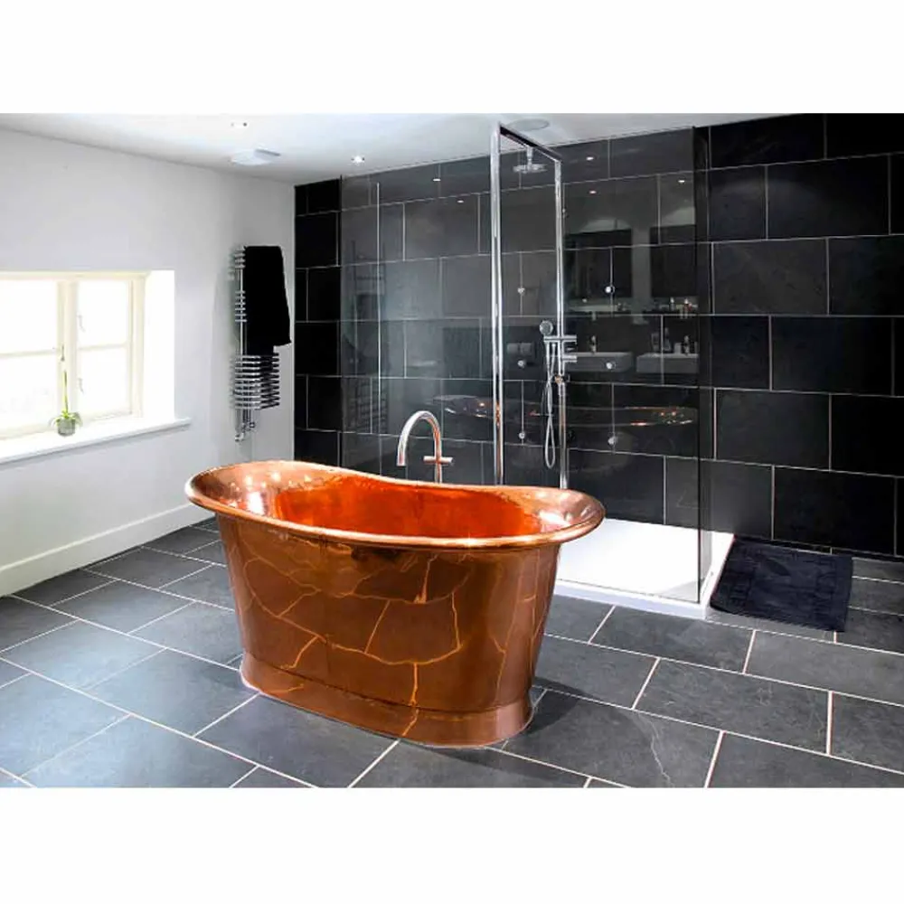 Viadurini Bathroom Freistehende Badewannen-Freestanding Badewanne in modernem Design aus Kupfer Peggy
