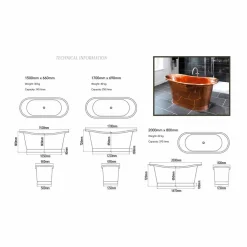 Viadurini Bathroom Freistehende Badewannen-Freestanding Badewanne in modernem Design aus Kupfer Peggy