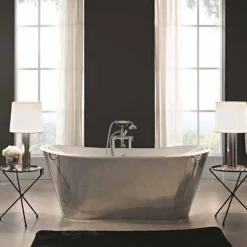 Viadurini Bathroom Freistehende Badewannen-Freestanding Badewanne mit Stahlbezug in modernem Design Sharon