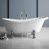 Viadurini Bathroom Freistehende Badewannen-Freestanding Badewanne, Viktorianisches Design aus Solid Surface - Rain