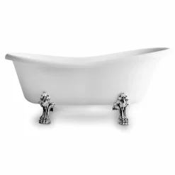 Viadurini Bathroom Freistehende Badewannen-Freestanding Badewanne, Viktorianisches Design aus Solid Surface - Rain