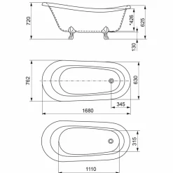 Viadurini Bathroom Freistehende Badewannen-Freestanding Badewanne, Viktorianisches Design aus Solid Surface - Rain