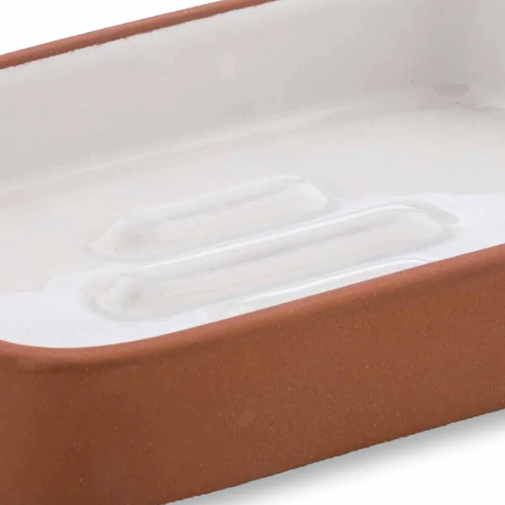 Viadurini Bathroom Badzubehör-Freistehende Badaccessoires aus Terrakotta und weißer Keramik - Terracotta