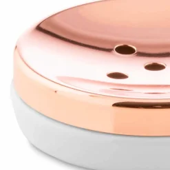 Viadurini Bathroom Badzubehör-Freistehende Badaccessoires aus weißem Porzellan mit Kupferdetails - Scampia