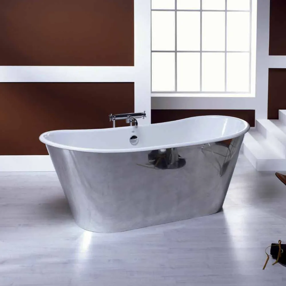 Viadurini Bathroom Freistehende Badewannen-Freistehende Badewanne aus Gusseisen in modernem Design Ida