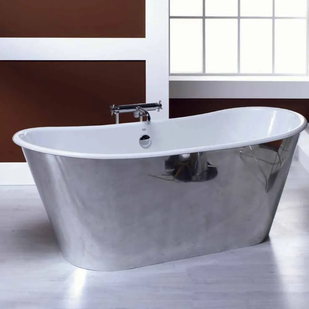 Viadurini Bathroom Freistehende Badewannen-Freistehende Badewanne aus Gusseisen in modernem Design Ida