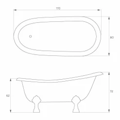 Viadurini Bathroom Freistehende Badewannen-Freistehende Badewanne aus blaue Harz mit klassichen Design, Fregona