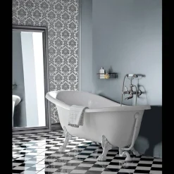 Viadurini Bathroom Freistehende Badewannen-Freistehende Badewanne aus Acryl im Vintage-Stil, hergestellt in Italien - Tabea