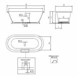 Viadurini Bathroom Freistehende Badewannen-Freistehende Badewanne aus Gusseisen Vintage-Stil, Made in Italy - Orsola