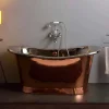 Viadurini Bathroom Freistehende Badewannen-Freistehende Badewanne im Vintage-Design mit Nickel- und Kupfer-Finish Angelica