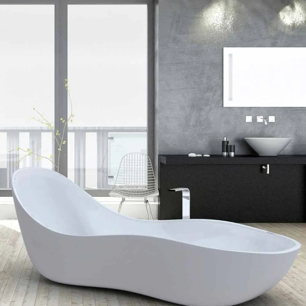 Viadurini Design Freistehende Badewannen-Freistehende Badewanne in modernem Design Wave