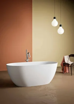 Viadurini Bathroom Freistehende Badewannen-freistehende Badewanne made in Italy, aus Solid Surface - Flow