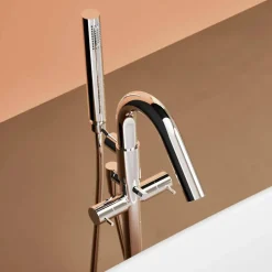 Viadurini Bathroom Freistehende Badewannen-freistehende Badewanne made in Italy, aus Solid Surface - Flow