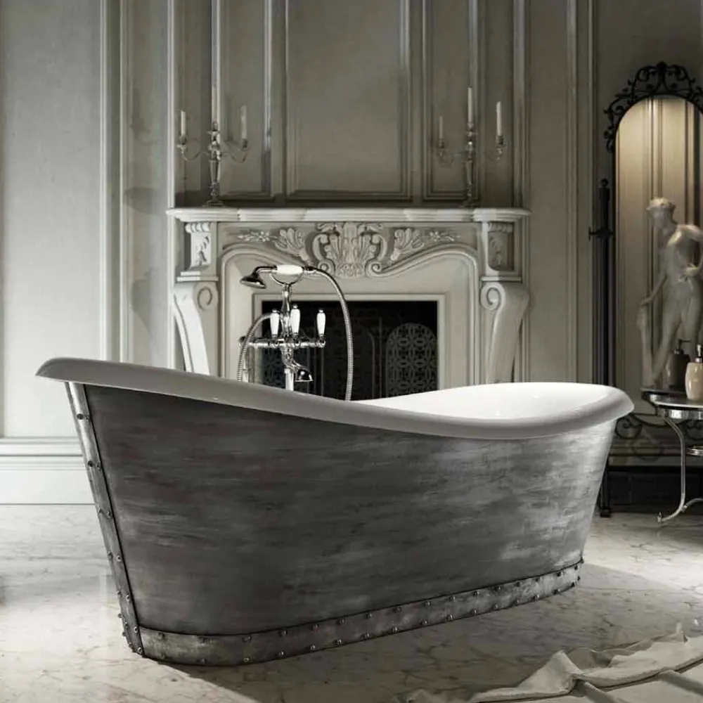 Viadurini Bathroom Freistehende Badewannen-Freistehende Badewanne mit modernem Design aus Harz made in Italy, Furtei