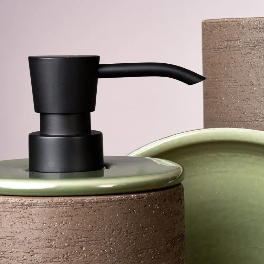 Viadurini Bathroom Badzubehör-Freistehende Badezimmeraccessoires aus feuerfestem Ton Made in Italy - Antonella