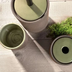 Viadurini Bathroom Badzubehör-Freistehende Badezimmeraccessoires aus feuerfestem Ton Made in Italy - Antonella