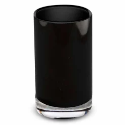 Viadurini Bathroom Badzubehör-Freistehende Badezimmeraccessoires aus schwarzem Glas und glänzendem goldenem Metall - Schwarz