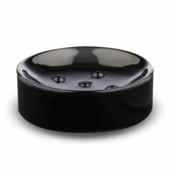 Viadurini Bathroom Badzubehör-Freistehende Badezimmeraccessoires aus schwarzem Glas und glänzendem goldenem Metall - Schwarz