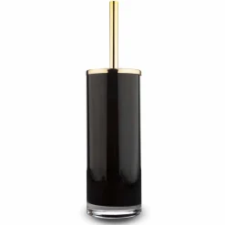 Viadurini Bathroom Badzubehör-Freistehende Badezimmeraccessoires aus schwarzem Glas und glänzendem goldenem Metall - Schwarz