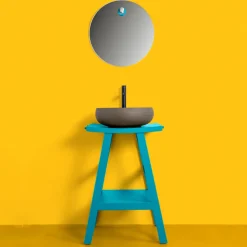 Viadurini Bathroom Badmöbel Stehend-Freistehende Badezimmerschrank-Komposition mit farbigen Accessoires - Maryse