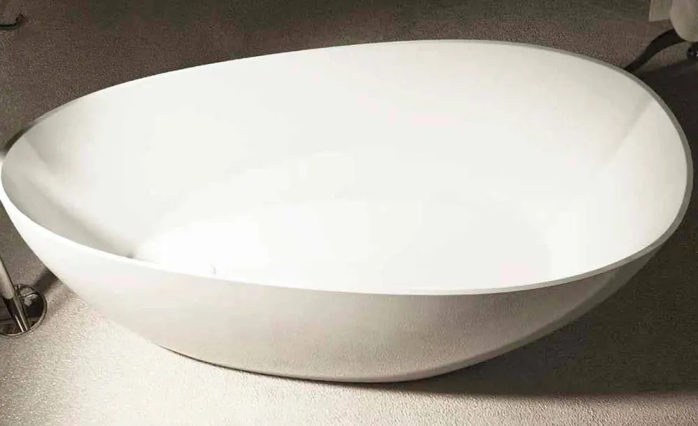 Viadurini Bathroom Freistehende Badewannen-Freistehende Ovalbadewanne Albenga, mit modernem Design ,made in Italy