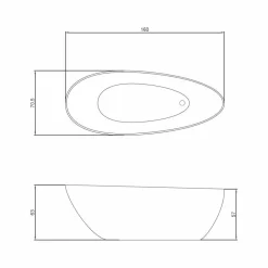 Viadurini Bathroom Freistehende Badewannen-Freistehende Ovalbadewanne Albenga, mit modernem Design ,made in Italy
