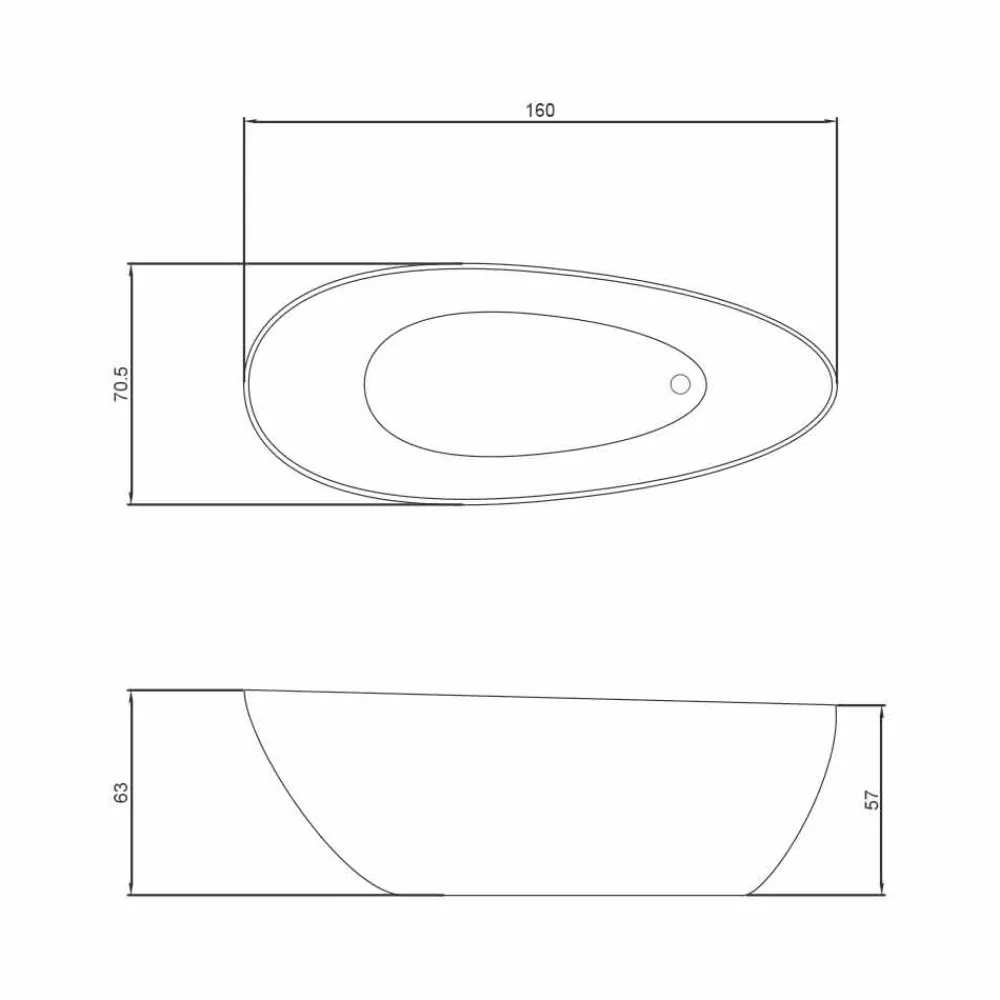 Viadurini Bathroom Freistehende Badewannen-Freistehende Ovalbadewanne Albenga, mit modernem Design ,made in Italy
