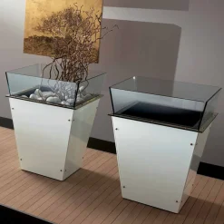 Viadurini Decor Deko Vasen-Freistehende Vase aus Glas und austauschbaren Paneelen 3 Dimensionen - Ghenna