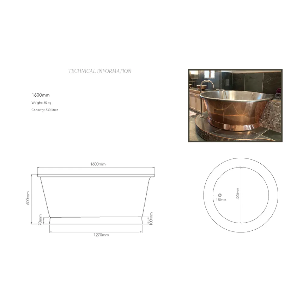 Viadurini Bathroom Freistehende Badewannen-Freistehende Vintage-Badewanne aus Kupfer, Vanessa weiß eisenbeschichtet