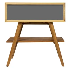 Viadurini Bathroom Badmöbel Stehend-Freistehender Badezimmerschrank aus natürlichem Teakholz mit Mahagoni-Schublade - Gatien