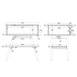 Viadurini Bathroom Badmöbel Stehend-Freistehender Badezimmerschrank aus natürlichem Teakholz mit Mahagoni-Schublade - Gatien