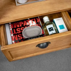 Viadurini Bathroom Badmöbel Stehend-Freistehender Badezimmerschrank aus Teakholz mit zwei Schubladen – Frangipani