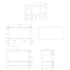 Viadurini Bathroom Badmöbel Stehend-Freistehender Badezimmerschrank aus Teakholz mit zwei Schubladen – Frangipani