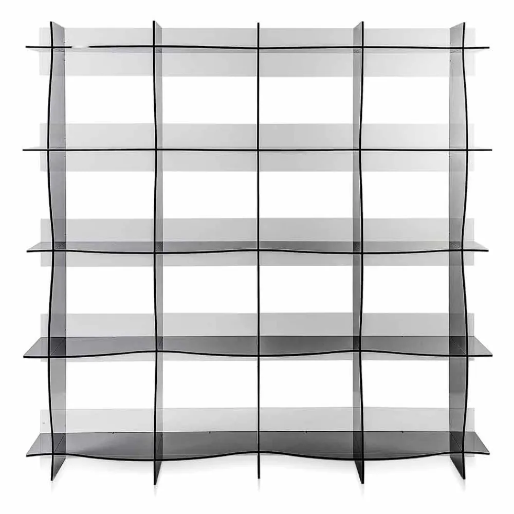 Viadurini Living Moderne Design Bücherregale-Freistehender Bücherschrank / moderne Designwand Pam Fumé, made in Italy