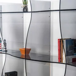 Viadurini Living Moderne Design Bücherregale-Freistehender Bücherschrank / moderne Designwand Pam Fumé, made in Italy