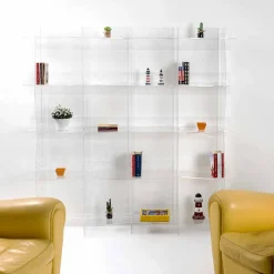 Viadurini Living Moderne Design Bücherregale-Freistehender Bücherschrank / wandmontiertes modernes Design Pam transparent