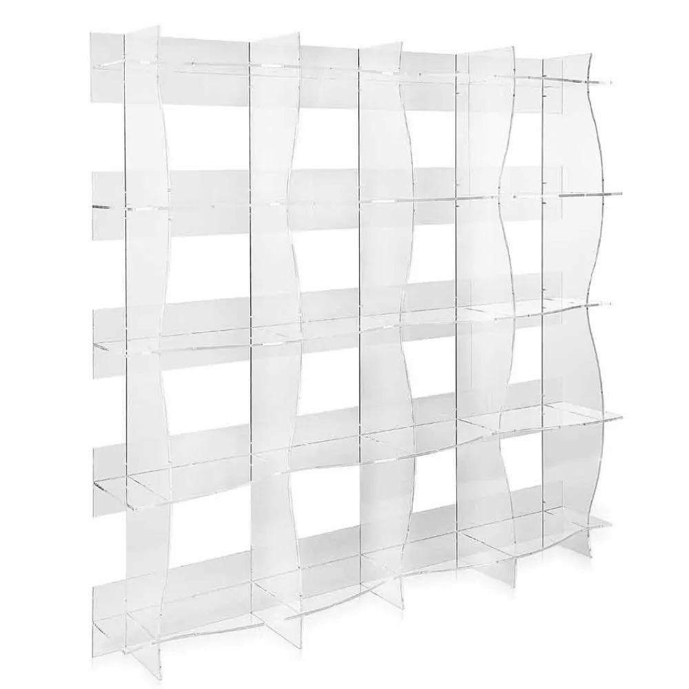 Viadurini Living Moderne Design Bücherregale-Freistehender Bücherschrank / wandmontiertes modernes Design Pam transparent