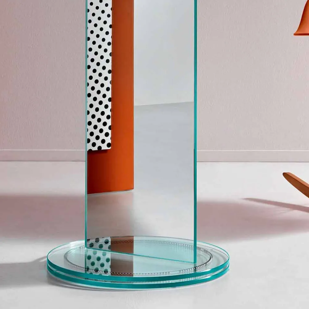 Viadurini Living Standspiegel-Freistehender doppelseitiger Spiegel mit luxuriösem Rontante-Glasfuß - Gaudenzio