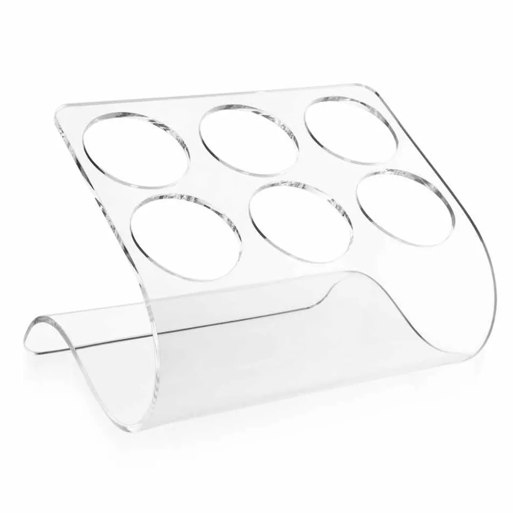 Viadurini Living Design Weinregal-Freistehender Flaschenhalter für 6 Flaschen aus transparentem Plexiglas - Tanatin