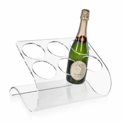 Viadurini Living Design Weinregal-Freistehender Flaschenhalter für 6 Flaschen aus transparentem Plexiglas - Tanatin