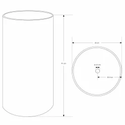 Viadurini Bathroom Harzwaschbecken-Freistehendes Badezimmer-Waschbecken aus weißem Harz mit zylindrischer Form - Libertine