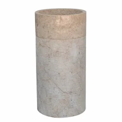 Viadurini Bathroom Steinwaschbecken-Freistehendes Badezimmer-Waschbecken in Marmor-Elfenbein-Finish Zylindrische Form - Cremino