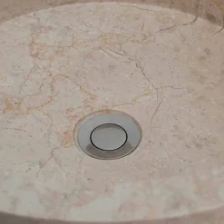 Viadurini Bathroom Steinwaschbecken-Freistehendes Badezimmer-Waschbecken in Marmor-Elfenbein-Finish Zylindrische Form - Cremino