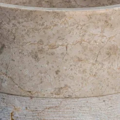 Viadurini Bathroom Steinwaschbecken-Freistehendes Badezimmer-Waschbecken in Marmor-Elfenbein-Finish Zylindrische Form - Cremino